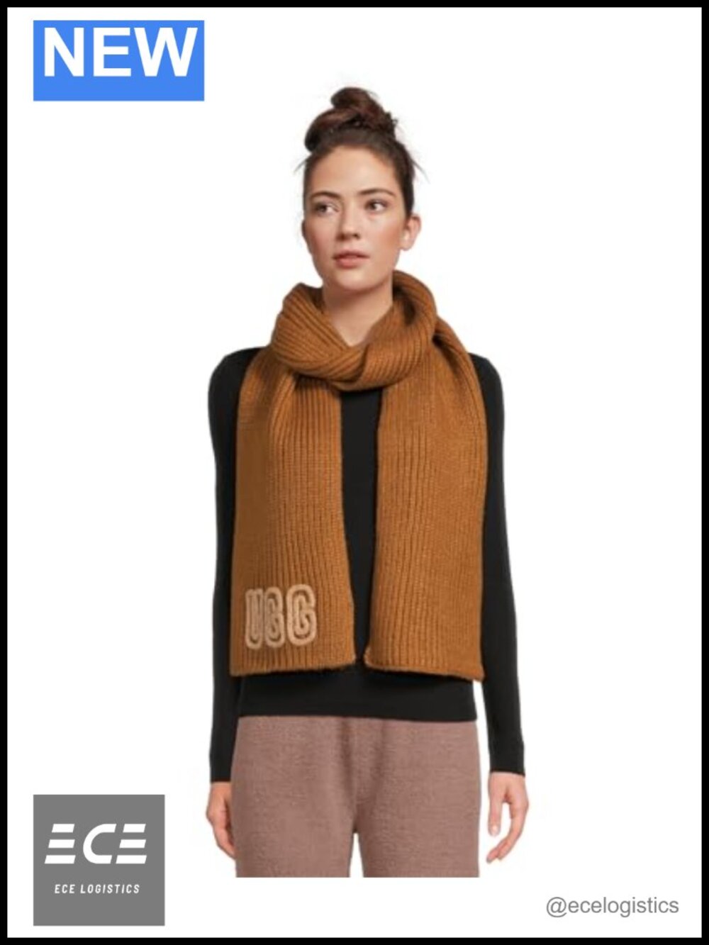 Chunky Rib Knit Heavyweight Winter Scarf Wool Blend Cold Weather